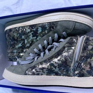 Gray and Camouflage High-Top Sneakers P448 Italian sneakers!! Made in Italy!